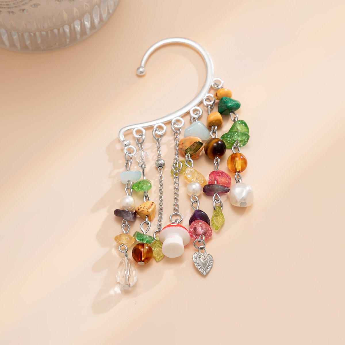 Jewelry Bohemia Retro Beaded Tassel Ear Clip Female Niche Imitation Pearl No Pierced Ear Hanger