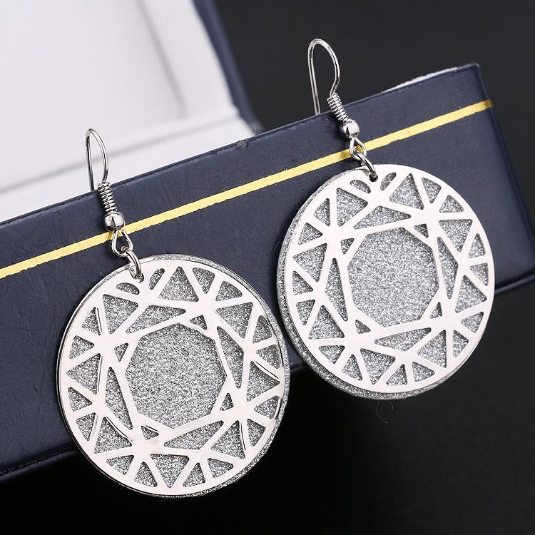 Personalized Luxury Versatile Frosted Earrings Disc Double Swing Earrings Dunhuang