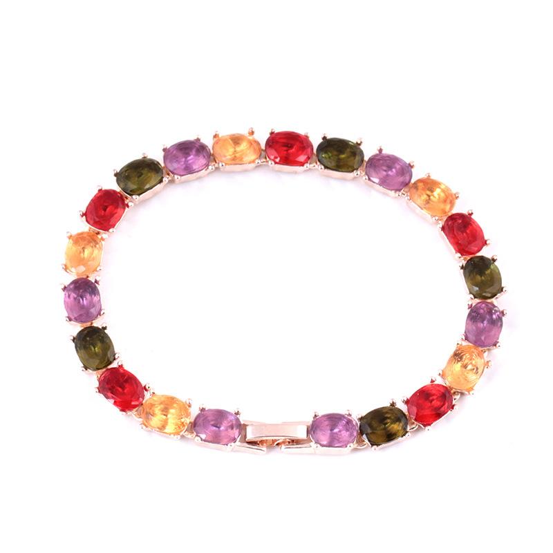 Simple fashion colorful zircon Mona Lisa gemstone bracelet temperament all-match color diamond jewelry