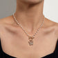 Jewelry Fashion OT Buckle Crystal Butterfly Pendant Necklace Women's Trendy Temperament Versatile Pearl Necklace