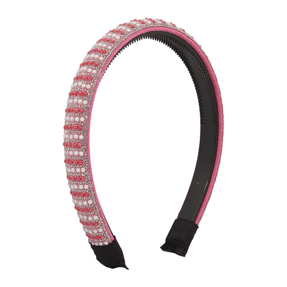 F391 Fashion Temperament Headwear Light Luxury Trend Personality Simple Diamond Inlaid Resin Slim Headband