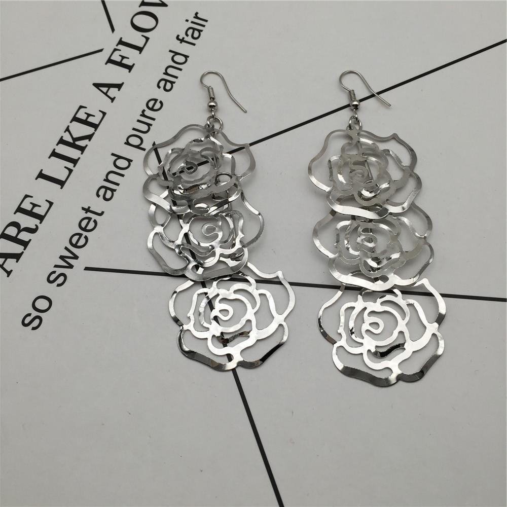 Hollow rose multi-layered earrings for women with versatile earrings