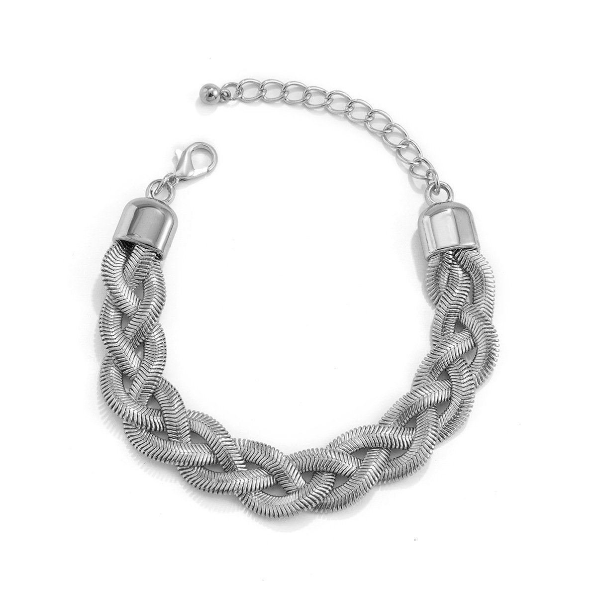 Punk Metallic Snake Bone Chain Woven Necklace Fashion Trendy Cool Geometric Clavicle Necklace Women