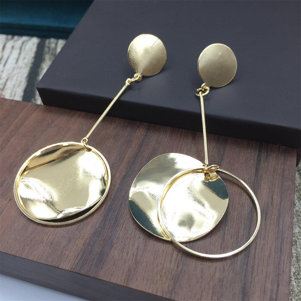 Fashion shiny twisted piece ring long rod earrings birthday party night performance earrings stall