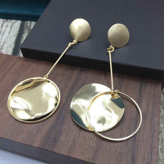 Fashion shiny twisted piece ring long rod earrings birthday party night performance earrings stall