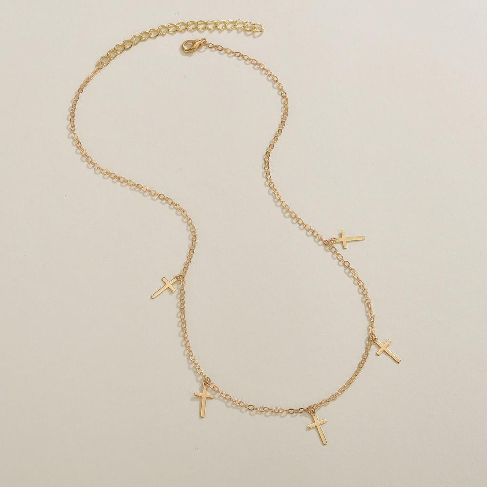 Accessories Fashion Cross Pendant Necklace Vintage Simple Clavicle Chain