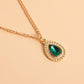 Jewelry trend multi-layer flat snake chain imitation green agate necklace female ins creative niche design sense
