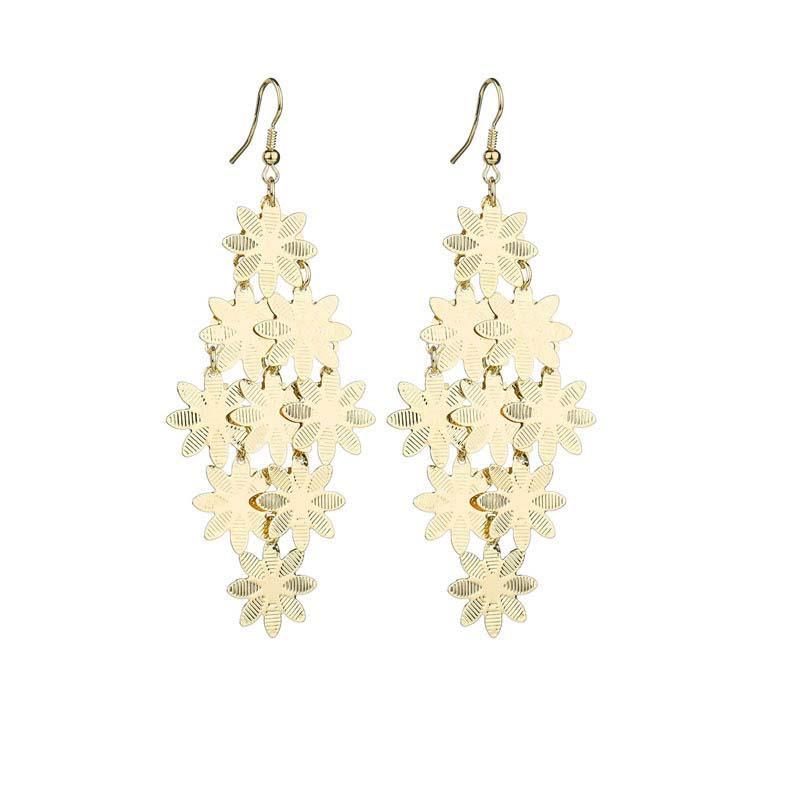 Multi-layer snow and ice flower piece ladies earrings vintage all-match earrings