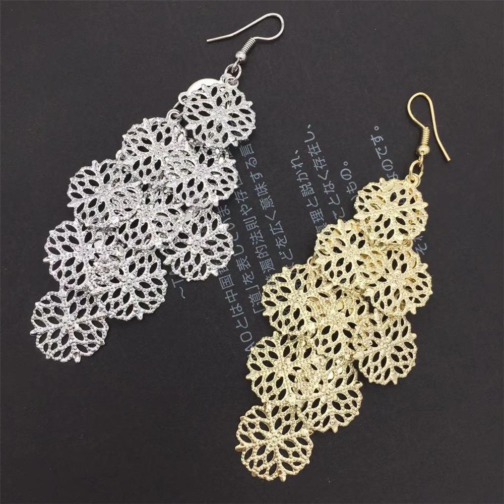 Christmas Earrings Exaggerated Earrings Multilayer Snowflake Earrings Ornaments