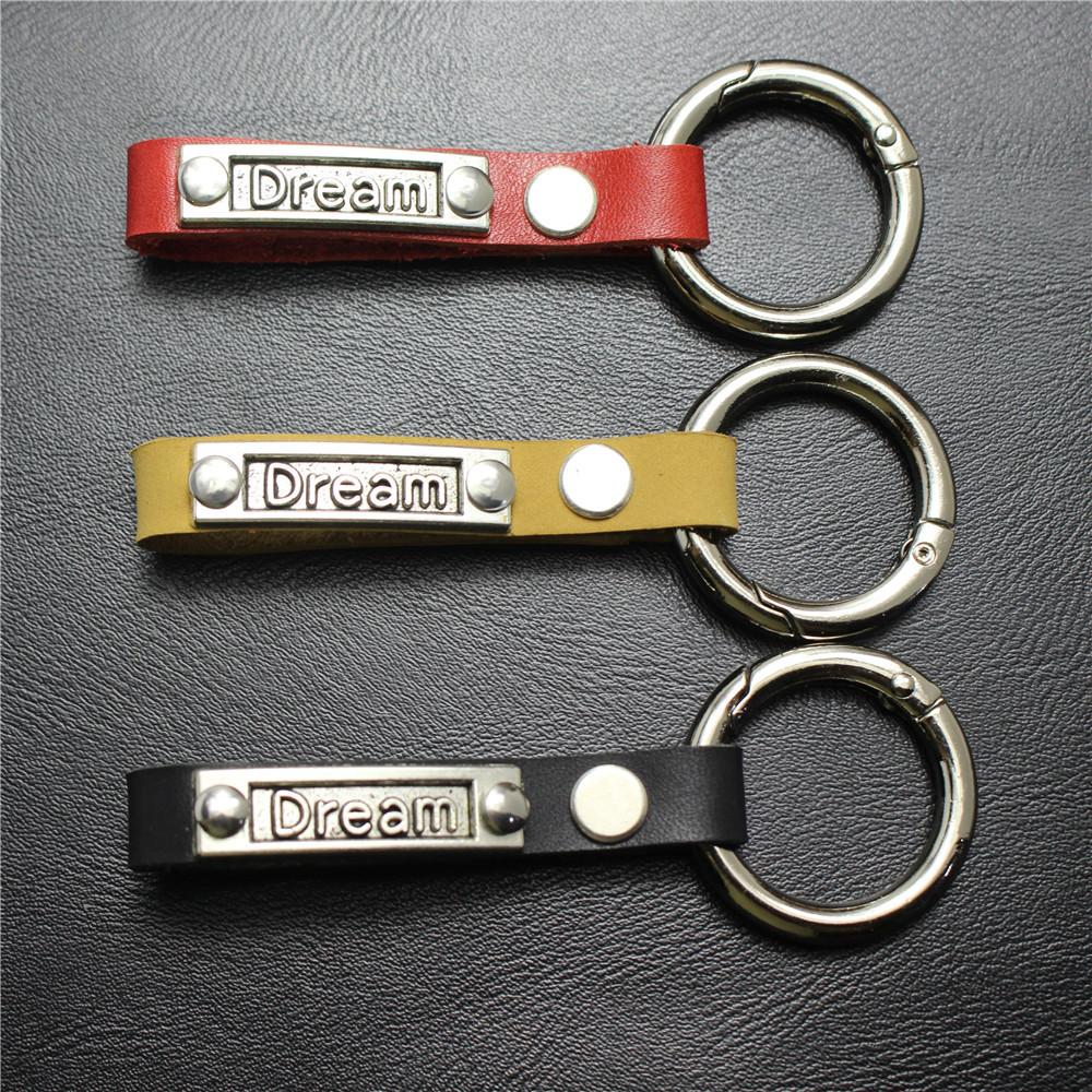 Alloy English brand handmade detachable leather key chain spring buckle car pendant gift