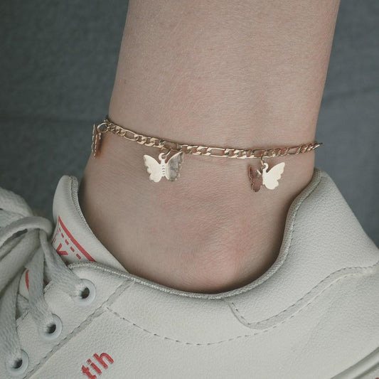 Accessories butterfly jewelry ins sweet simple single layer butterfly pendant anklet