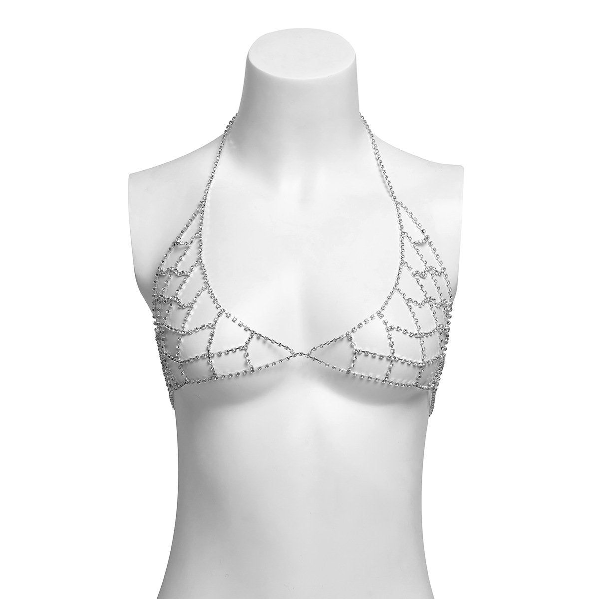 Jewelry Personalized Hollow Mesh Claw Chain Full Diamond Clothes Feminine Geometric Bikini Body Chain