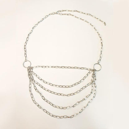 Jewelry fashion punk cool handsome multi-layer underwear chain geometric retro body chain personality all-match