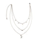 Ins hip-hop retro peach heart necklace women's multi-layer mix and match moon pendant sweater chain