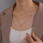 Round iron ring iron sheet pendant multi-layer necklace fashion temperament necklace collarbone chain ladies jewelry