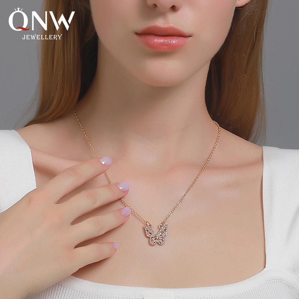 Hollow-out butterfly necklace female super fairy celebrity micro-inlaid zircon necklace ins tide net red butterfly clavicle chain