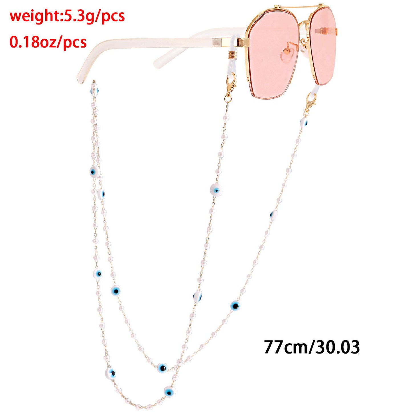 Jewelry mask hanging chain glasses hanging chain imitation pearl glasses chain devil's eye mask chain