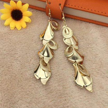 Exaggerated Trumpet Flower Earrings Tassel Earrings Jewelry