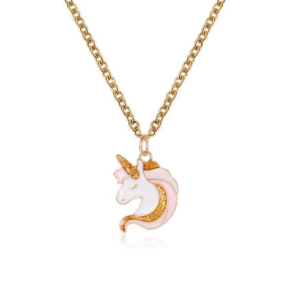 Cartoon Jewelry Cute Unicorn Necklace Stretch Bracelet Ring Jewelry