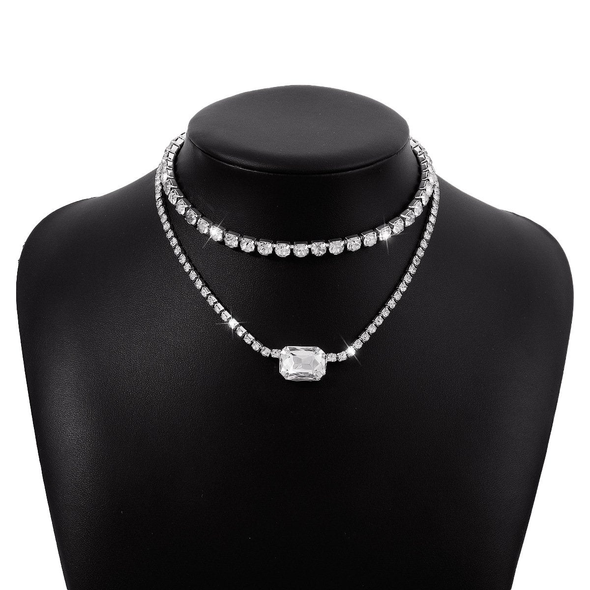 N1691 Niche Double-layer Claw Chain Necklace Baroque Retro Palace Light Luxury Fashion Rhinestone Necklace