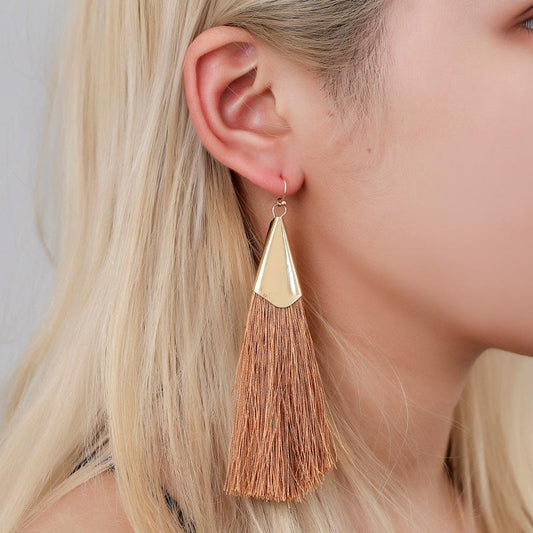 Earrings ethnic atmosphere long tassel earrings earrings earrings temperament autumn and winter earrings women