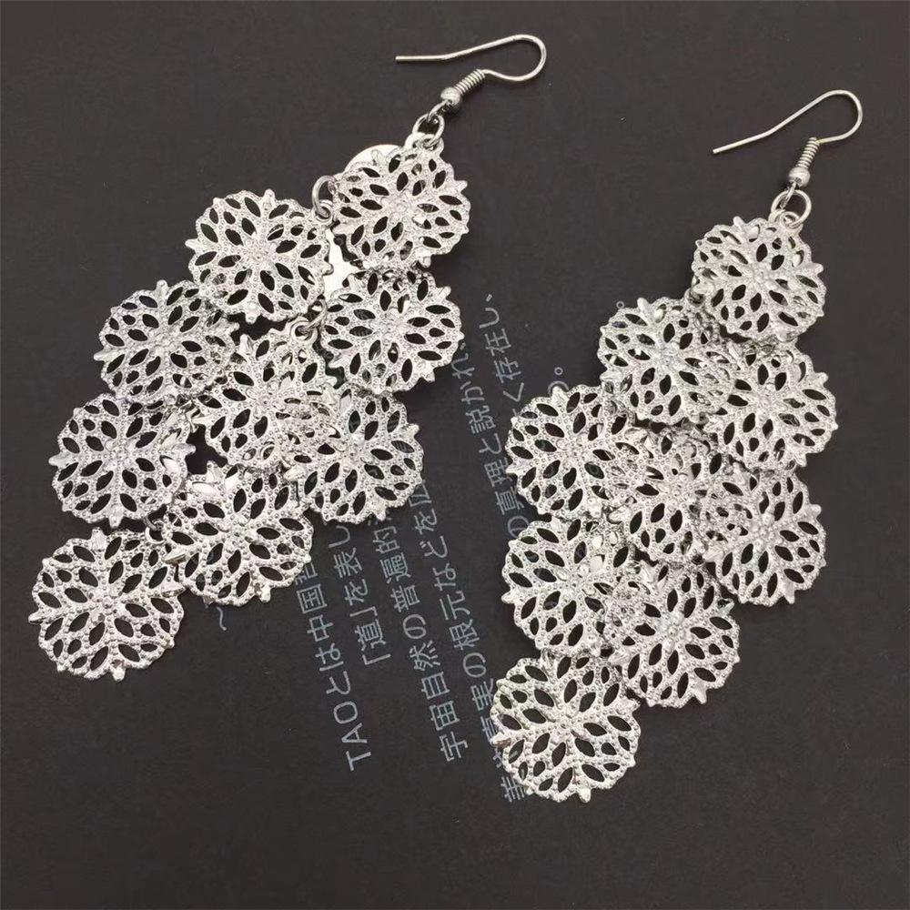 Christmas Earrings Exaggerated Earrings Multilayer Snowflake Earrings Ornaments