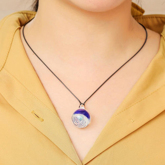 Creative Handmade Jewelry Luminous Symphony Transparent Resin Star Ball Pendant Wax Rope Necklace Female