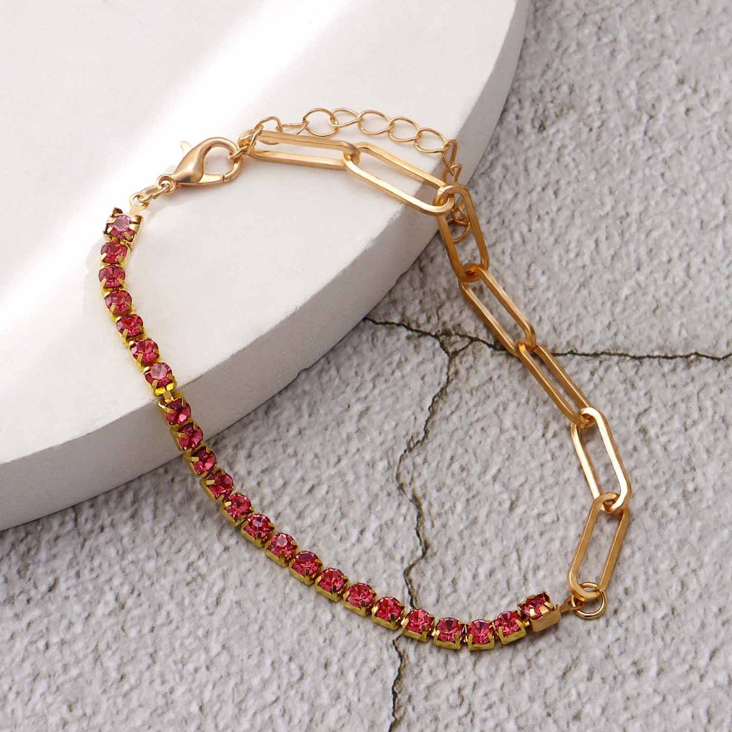 Jewelry Retro Versatile Color Diamond Bracelet Female Simple Personality Trend Color Diamond Bracelet