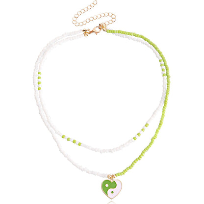 Bohemian colored rice beads drop oil gossip love beaded necklace female jewelry choker