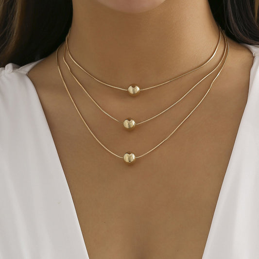 Jewelry Metal Simple Thin Chain Clavicle Necklace Female Retro Versatile Imitation Pearl Pendant Necklace