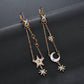 Fashion oil drop earrings women's long asymmetrical star moon earrings earrings