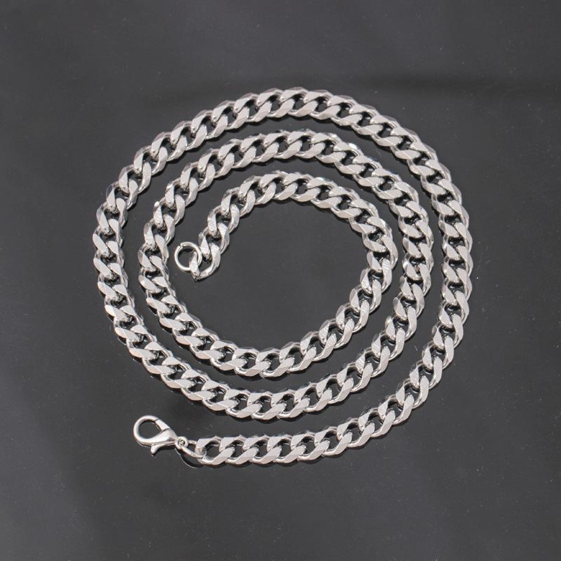 Fashionable six-sided grinding necklace hipster simple fashion titanium steel necklace jewelry
