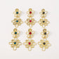 E1998 Medieval Elegant Court Earrings Vintage Retro Niche Hollow Flower Earrings Female