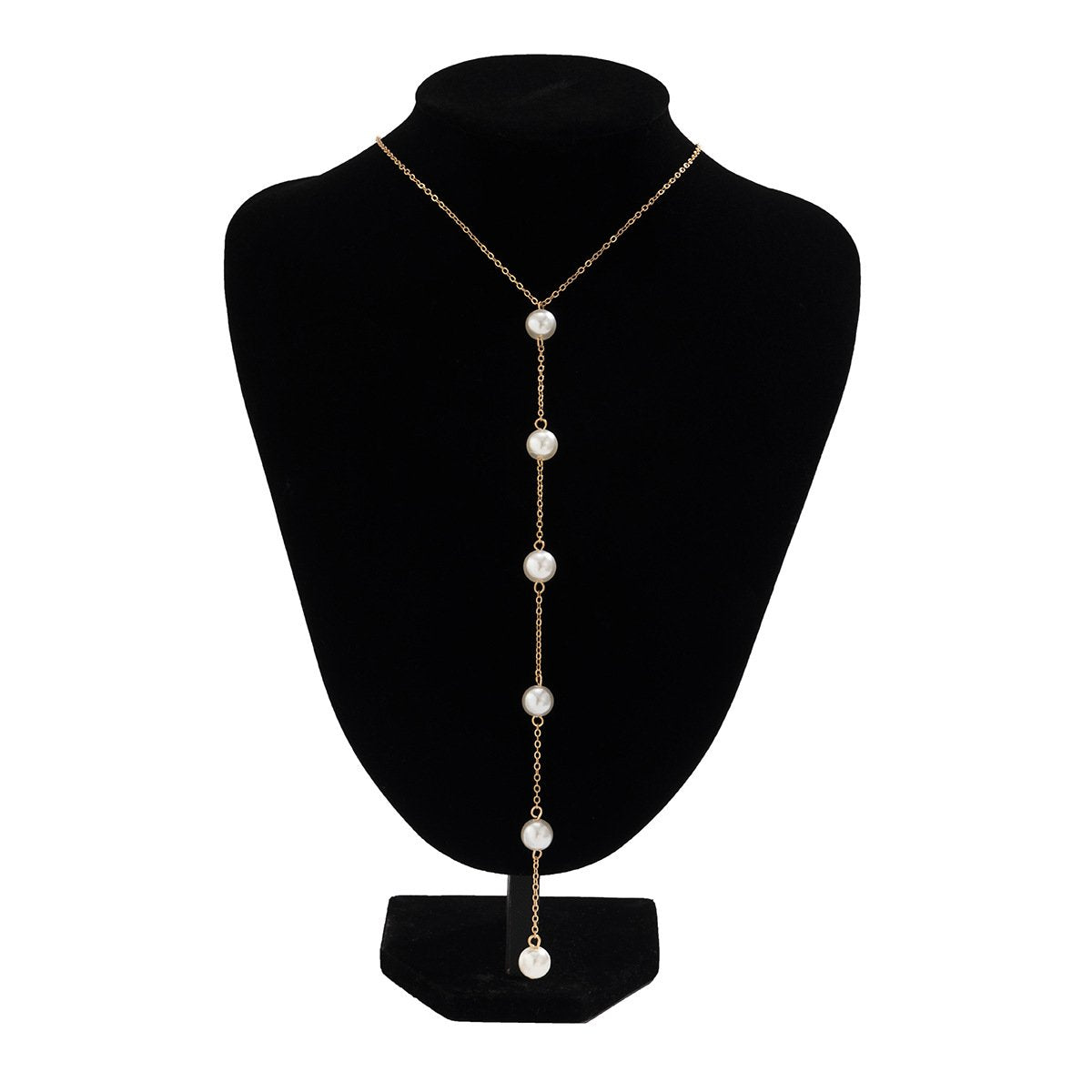 Jewelry Temperament Thin Chain Metal Necklace Female Simple Long Sexy Imitation Pearl Tassel Necklace