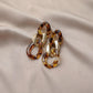 Trendy punk exaggerated leopard print acrylic chain long earrings temperament elegant personality twist earrings