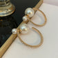 Exaggerated diamond-encrusted pearl earrings women's fashion light luxury niche design geometric big earrings net red earrings trend