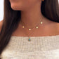 Fashion Round Iron Necklace Clavicle Chain Alloy Water Drop Pendant Multilayer Necklace Accessories
