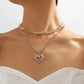 N1885 Fashion Sweet Claw Chain Rhinestone Clavicle Necklace Cool Love Love Hong Kong Retro Stacked Necklace