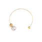 Jewelry Personality Metal Ring Necklace Necklace Simple Asymmetric Imitation Pearl Bead Necklace Female