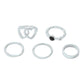 R669 Simple Set Ring Love Hollow Geometry Micro-inlaid Fashion Ring Niche Internet Celebrity Retro Hand Jewelry Female