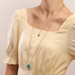 Jewelry ins multi-layer long tassel love turquoise pendant necklace female ethnic necklace