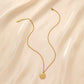 Fashion personality versatile simple stainless steel gold retro coin bee short necklace clavicle chain necklace
