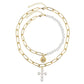 Jewelry Retro Pearl Cross Queen Coin Pendant Necklace Female Personality Short Neck Necklace