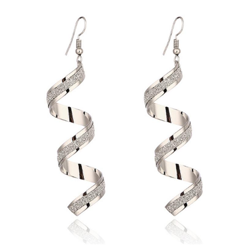 Long Fashion Earrings Frosted Spiral Earrings Earrings Accessories Jewelry