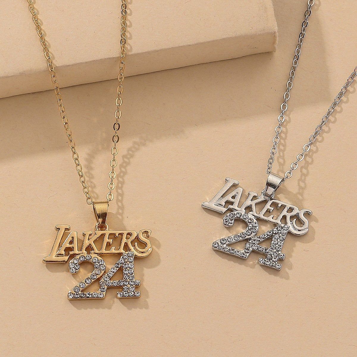 Commemorative Black Mamba Kobe Bryant Lakers logo LAKERS No. 24 diamond pendant necklace male