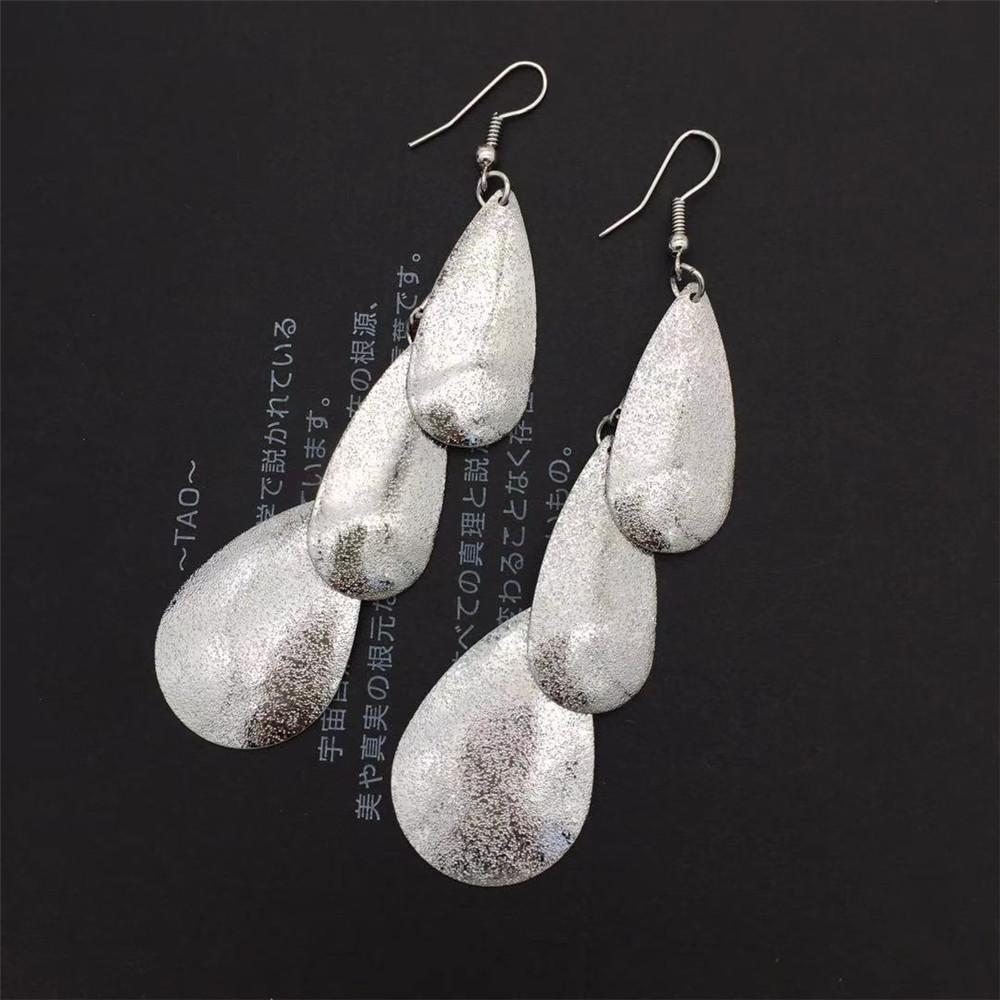 Frosted Metal Flake Drop Earrings Fashion Earrings Clothing Accessories Jewelry