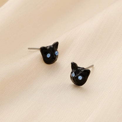 Classic Fashion Cute Ladies Simple Design Animal Black Cat Earrings Jewelry Source