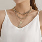 Jewelry aluminum alloy multi-layer round plate pendant necklace ladies fashion temperament handmade popular necklace