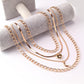High-end multi-layer metal clavicle chain personality simple and indifferent peach heart moon pendant necklace
