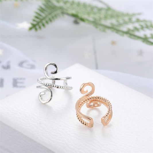 Double-layer twist ear clip fashion U-shaped pierced ear bone clip retro pop earrings for men and women